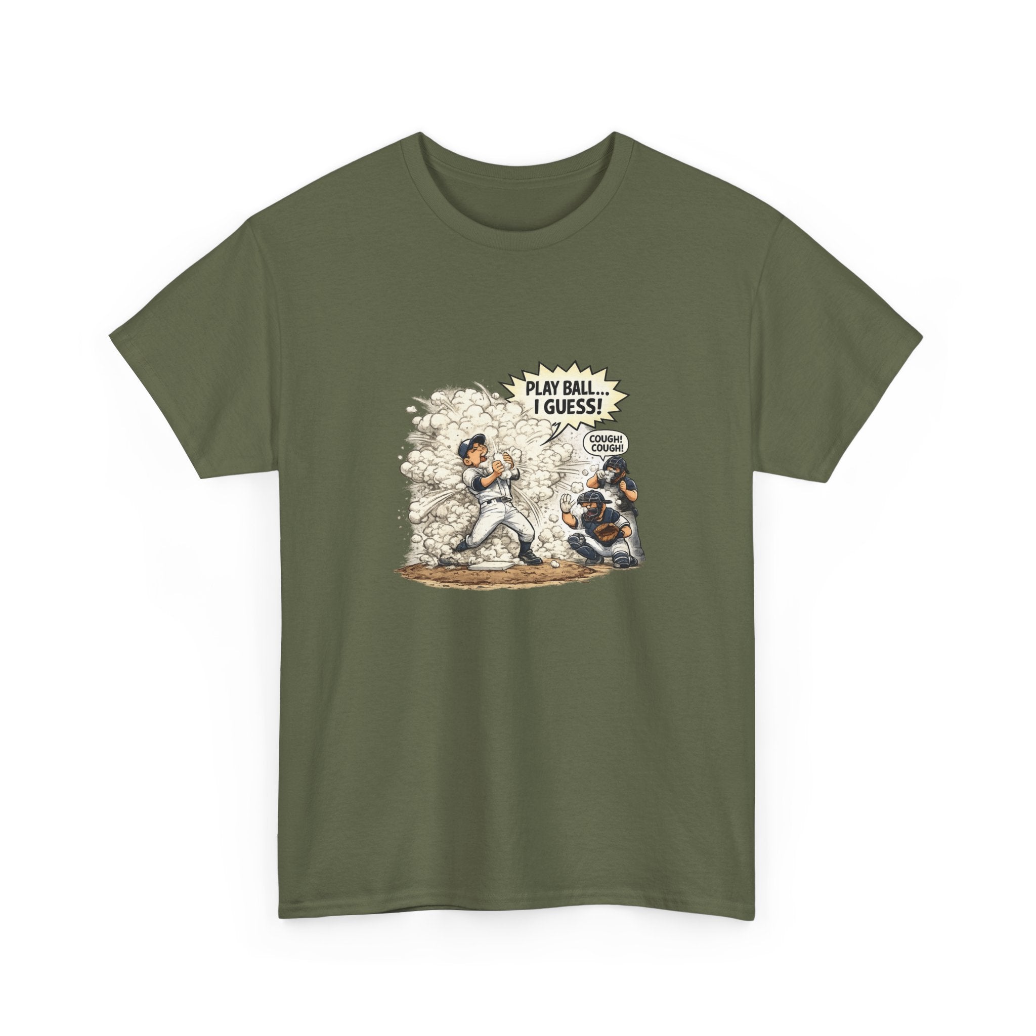 Baseball Vintage Comic Tee — "Play Ball I Guess" Graphic T-Shirt