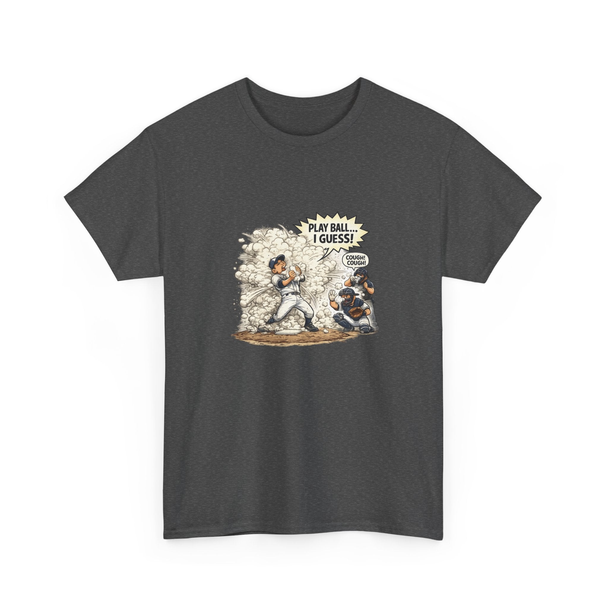 Baseball Vintage Comic Tee — "Play Ball I Guess" Graphic T-Shirt