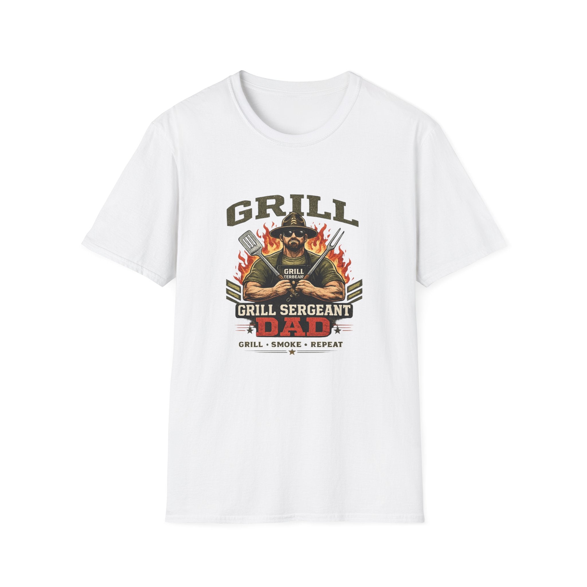 Grill Sergeant Dad T-Shirt — Grill, Smoke, Repeat Fathersday Tee