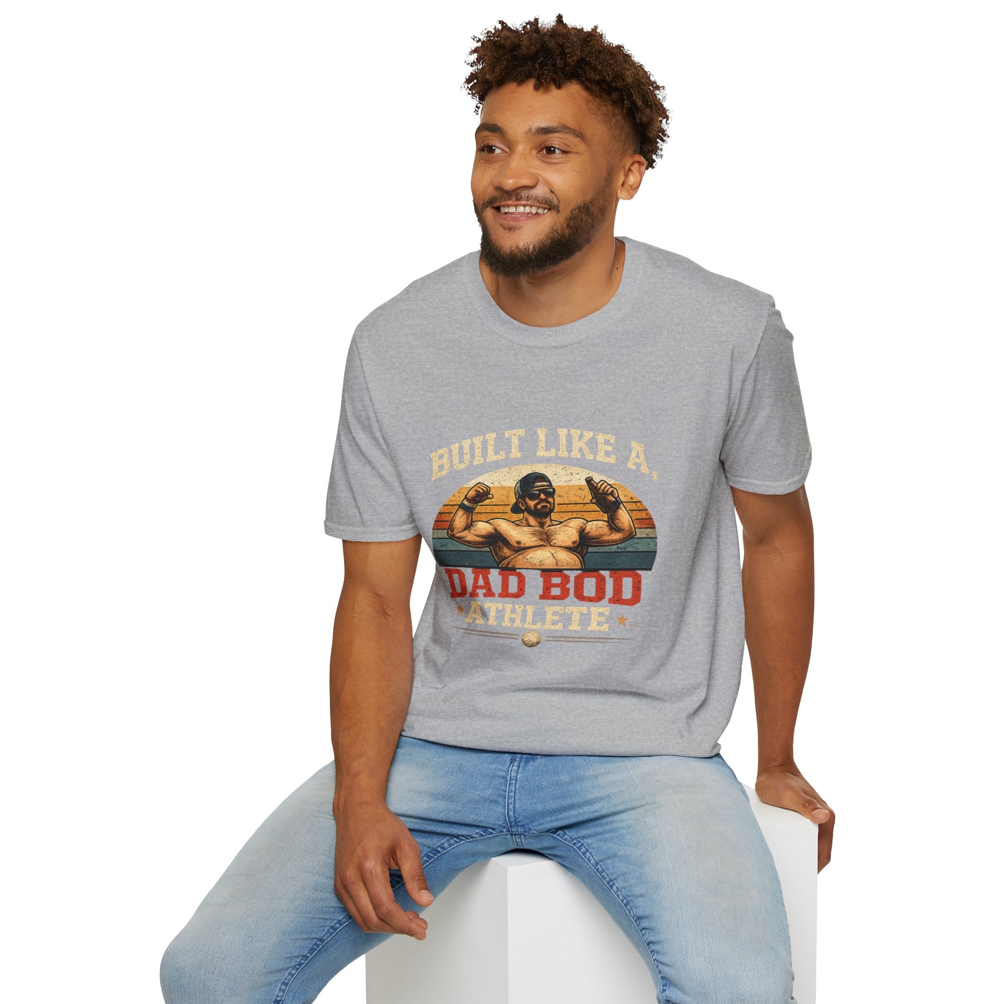 Dad Bod Athlete T‑Shirt — "Built Like a Dad Bod" Retro Fitness Tee