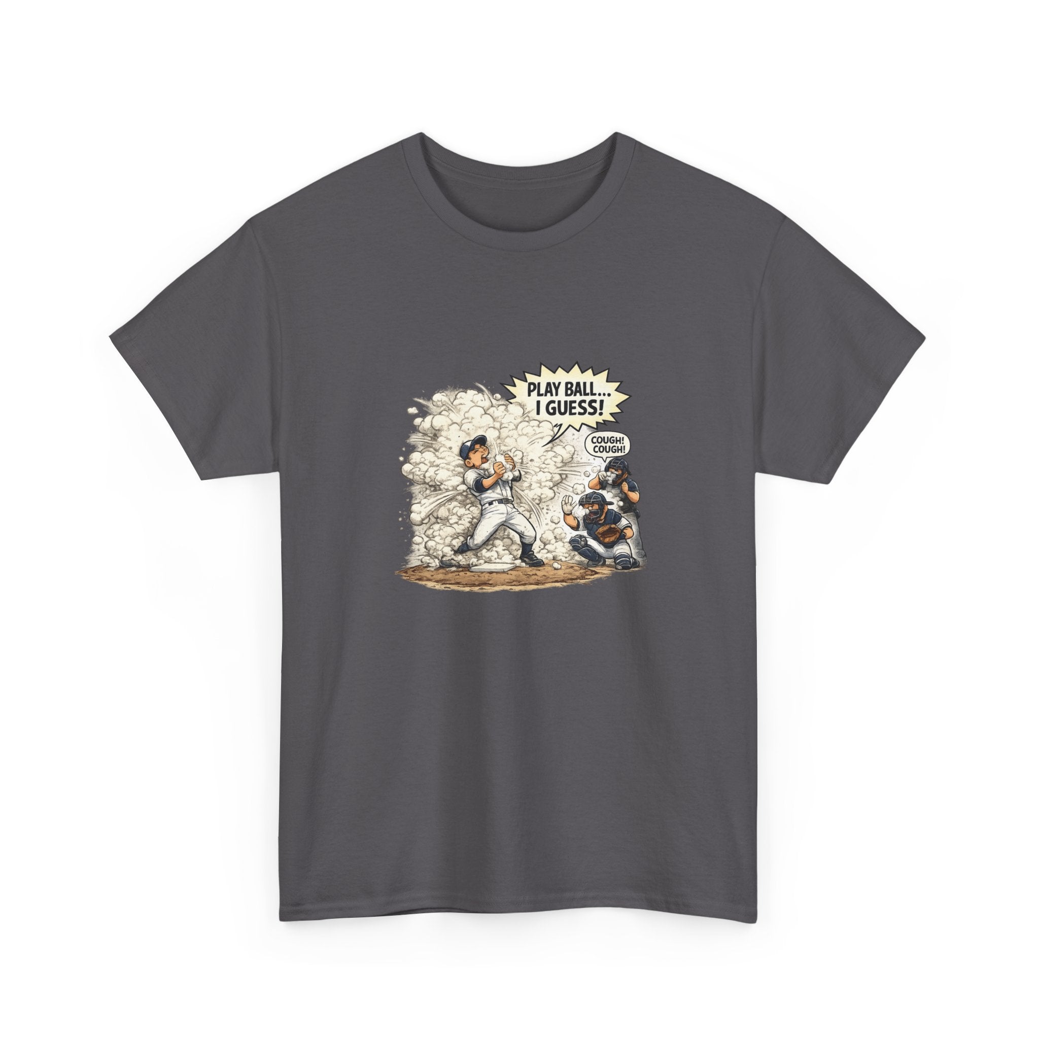 Baseball Vintage Comic Tee — "Play Ball I Guess" Graphic T-Shirt
