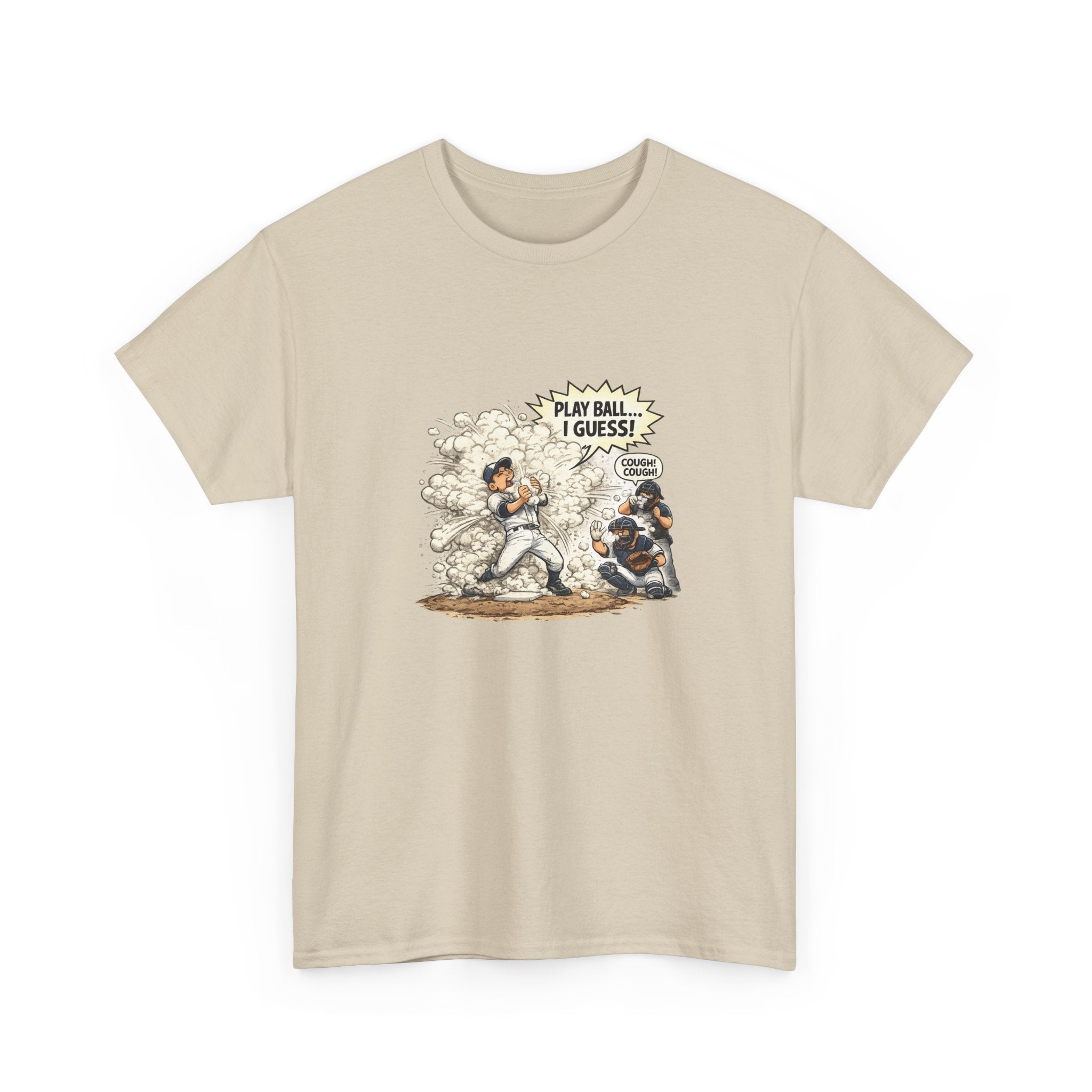 Baseball Vintage Comic Tee — "Play Ball I Guess" Graphic T-Shirt