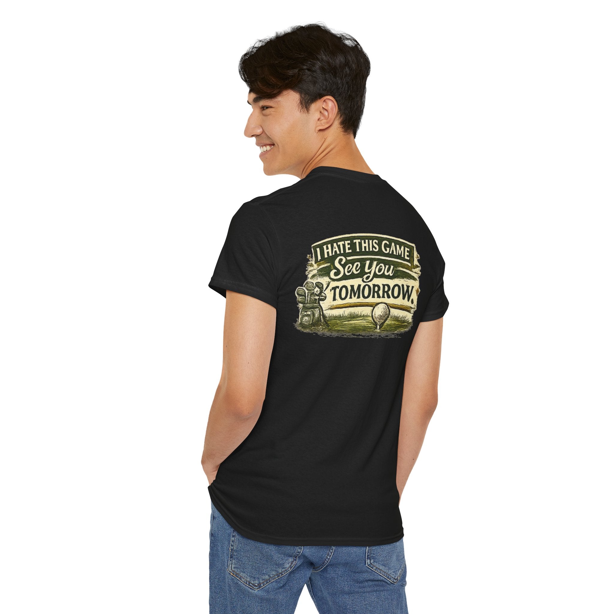 Golf T‑Shirt — "I Hate This Game, See You Tomorrow" Retro Graphic Tee