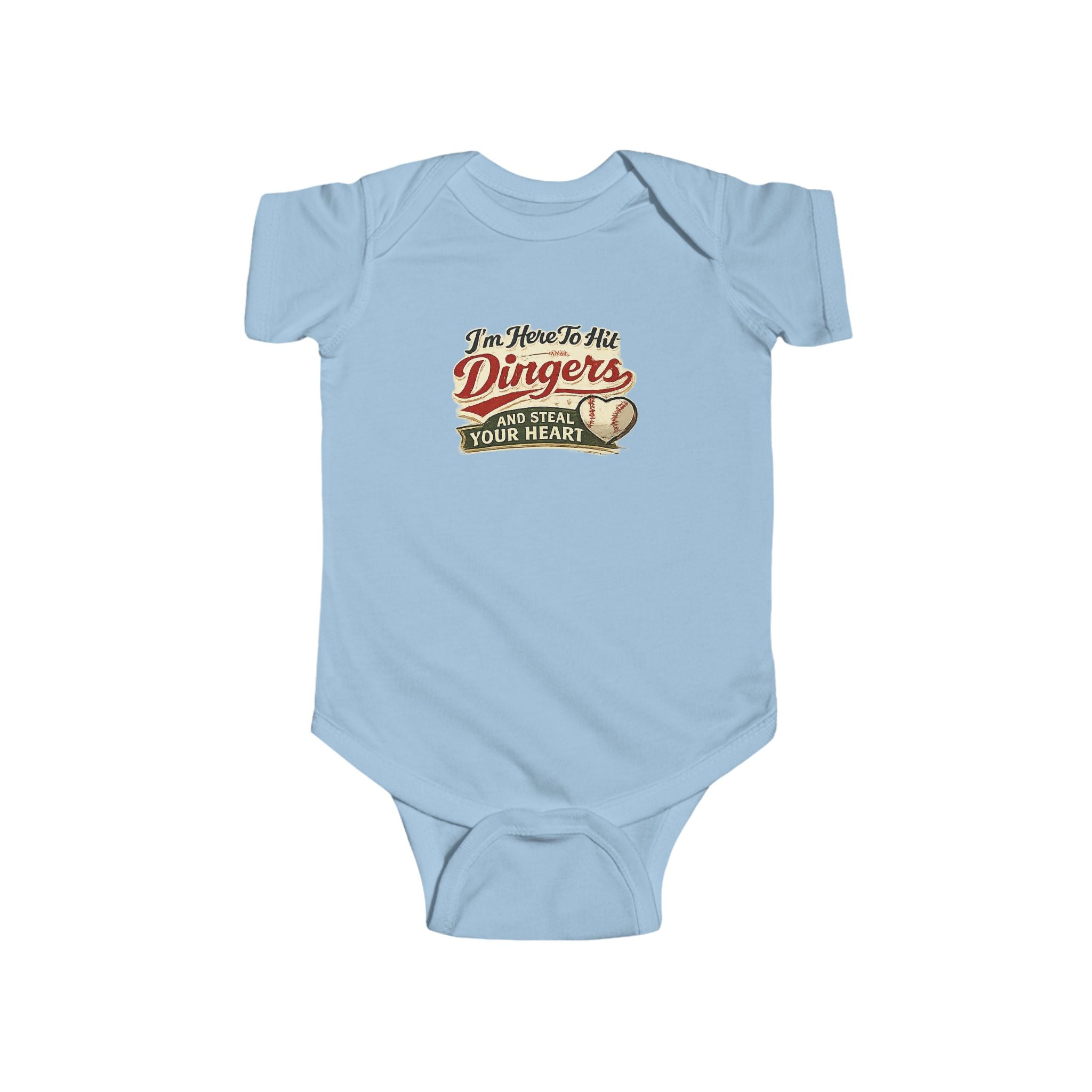 Baseball Dingers Infant Bodysuit — "I'm Here To Hit Dingers" Baby Onesie