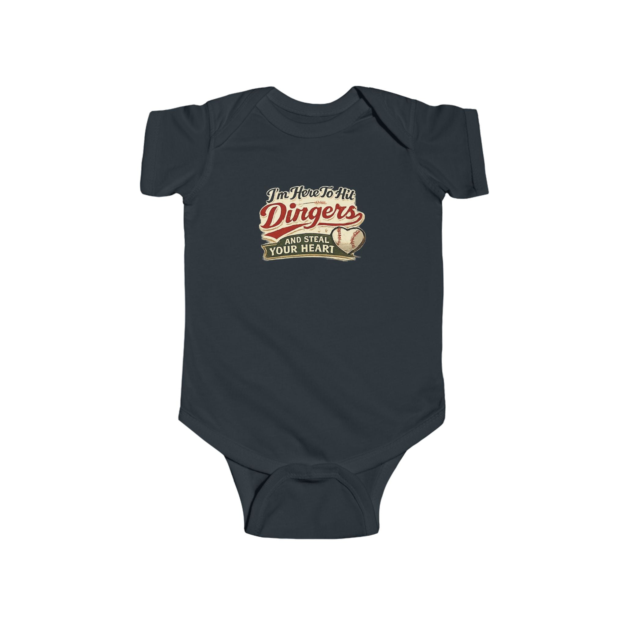 Baseball Dingers Infant Bodysuit — "I'm Here To Hit Dingers" Baby Onesie