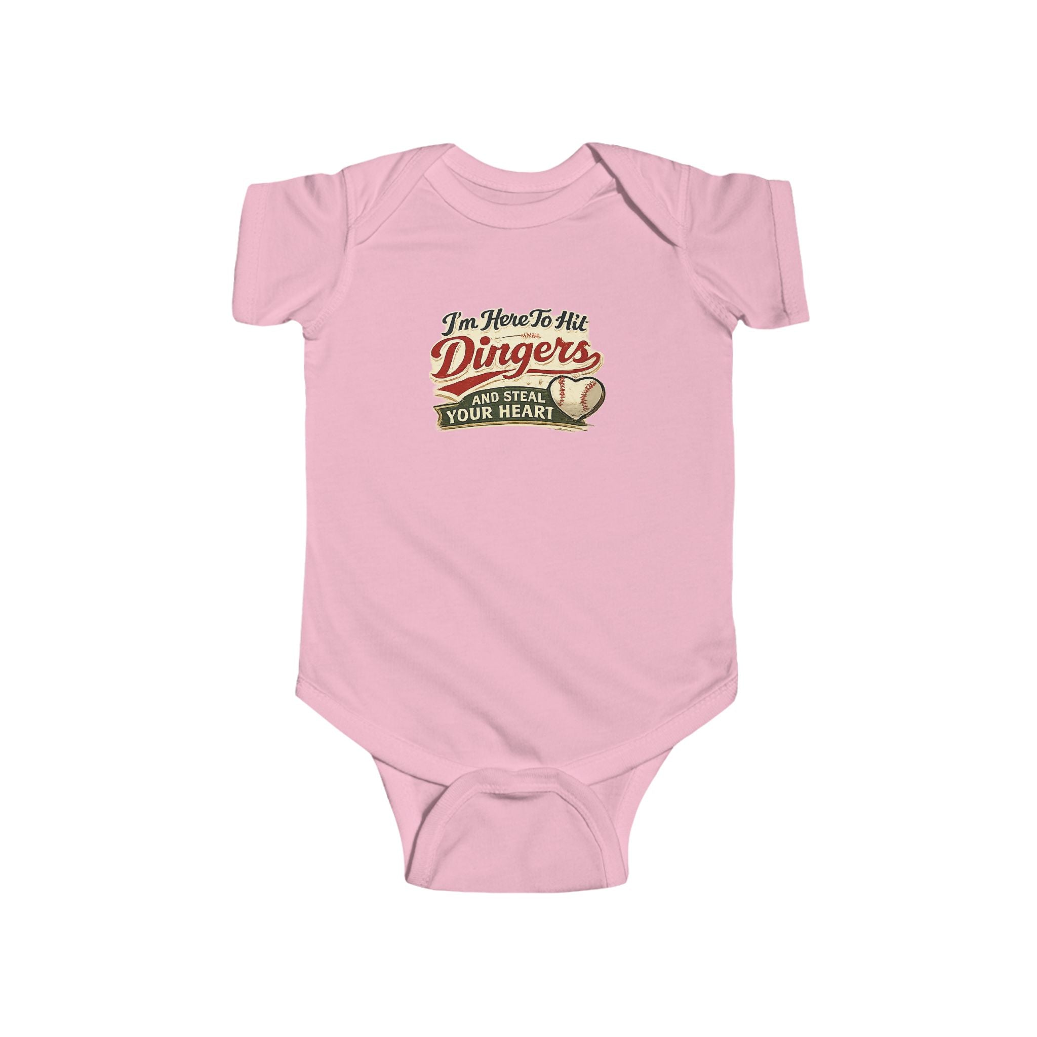 Baseball Dingers Infant Bodysuit — "I'm Here To Hit Dingers" Baby Onesie