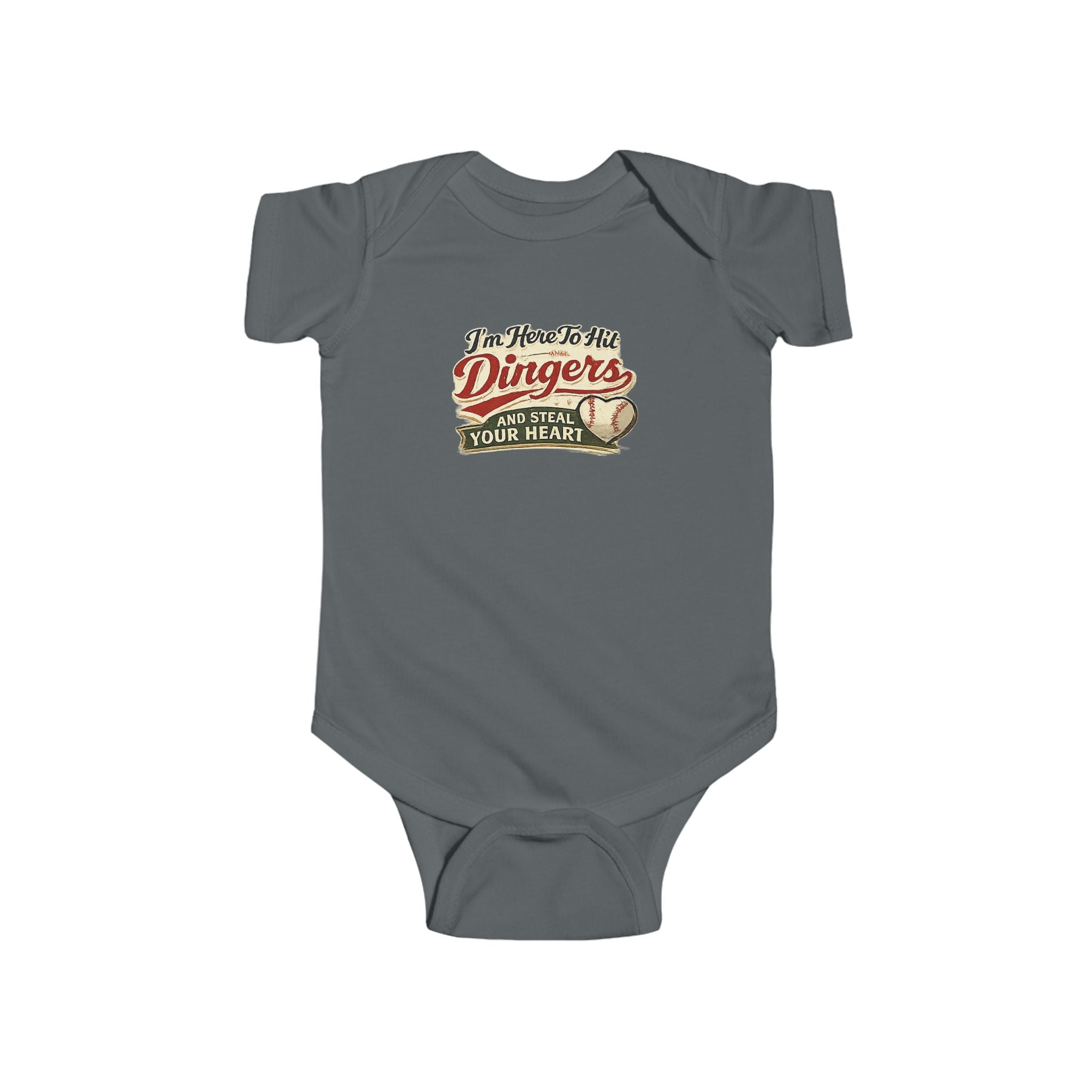 Baseball Dingers Infant Bodysuit — "I'm Here To Hit Dingers" Baby Onesie