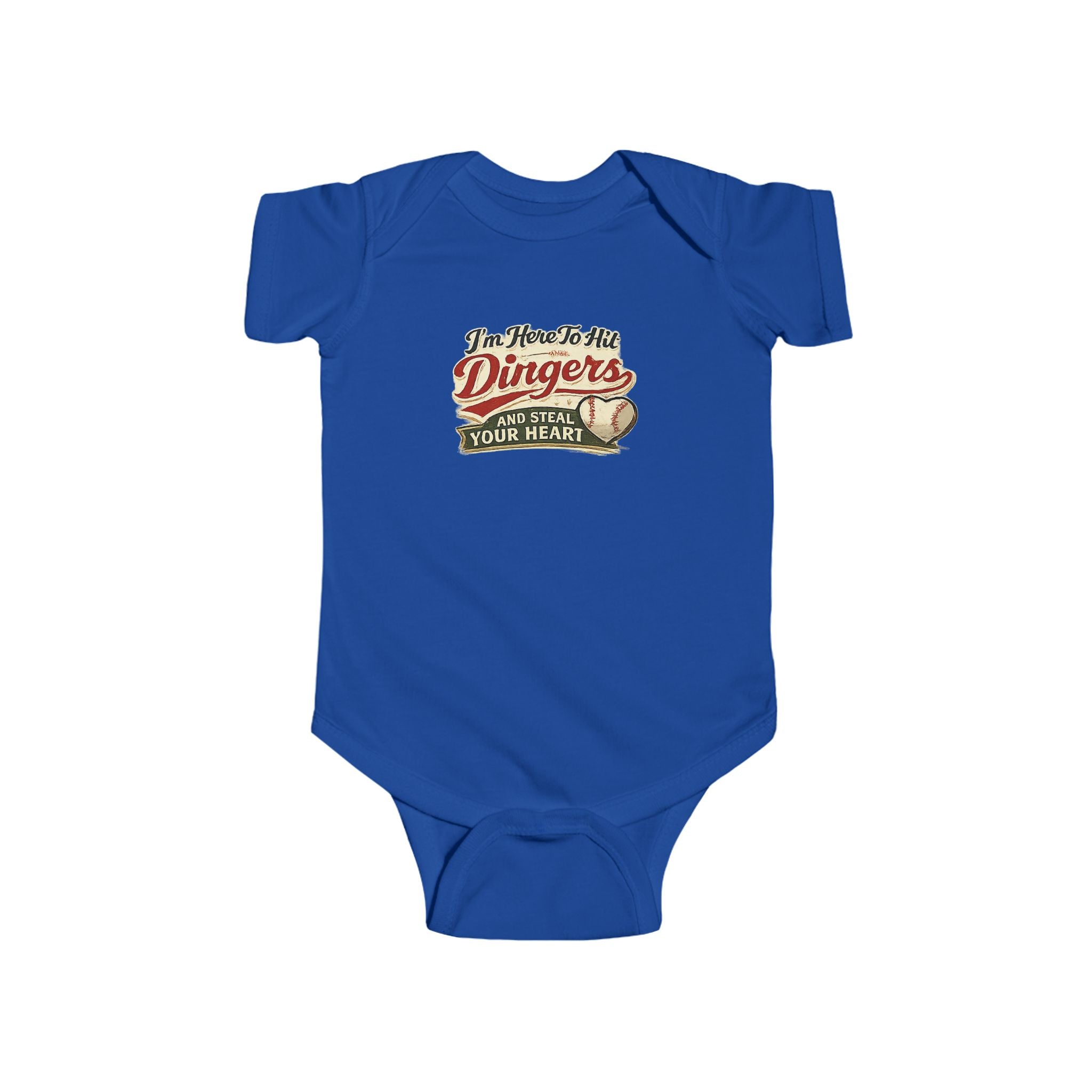 Baseball Dingers Infant Bodysuit — "I'm Here To Hit Dingers" Baby Onesie