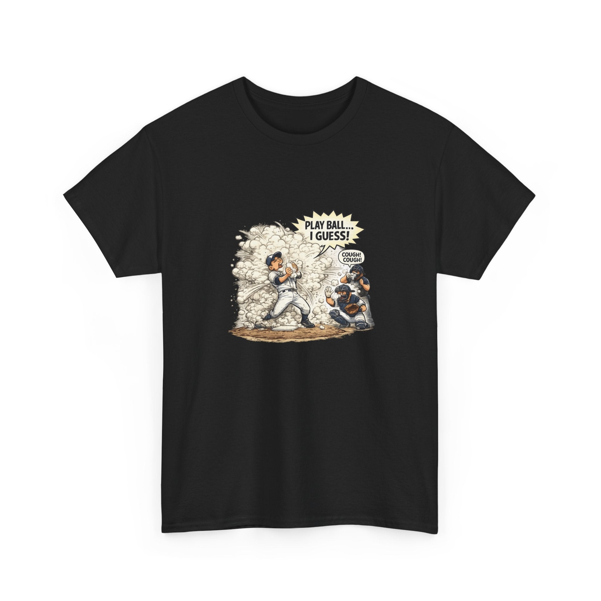 Baseball Vintage Comic Tee — "Play Ball I Guess" Graphic T-Shirt