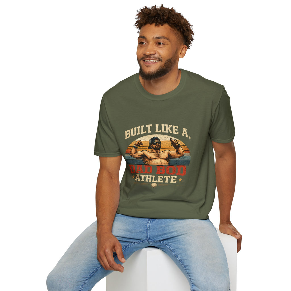 Dad Bod Athlete T‑Shirt — "Built Like a Dad Bod" Retro Fitness Tee