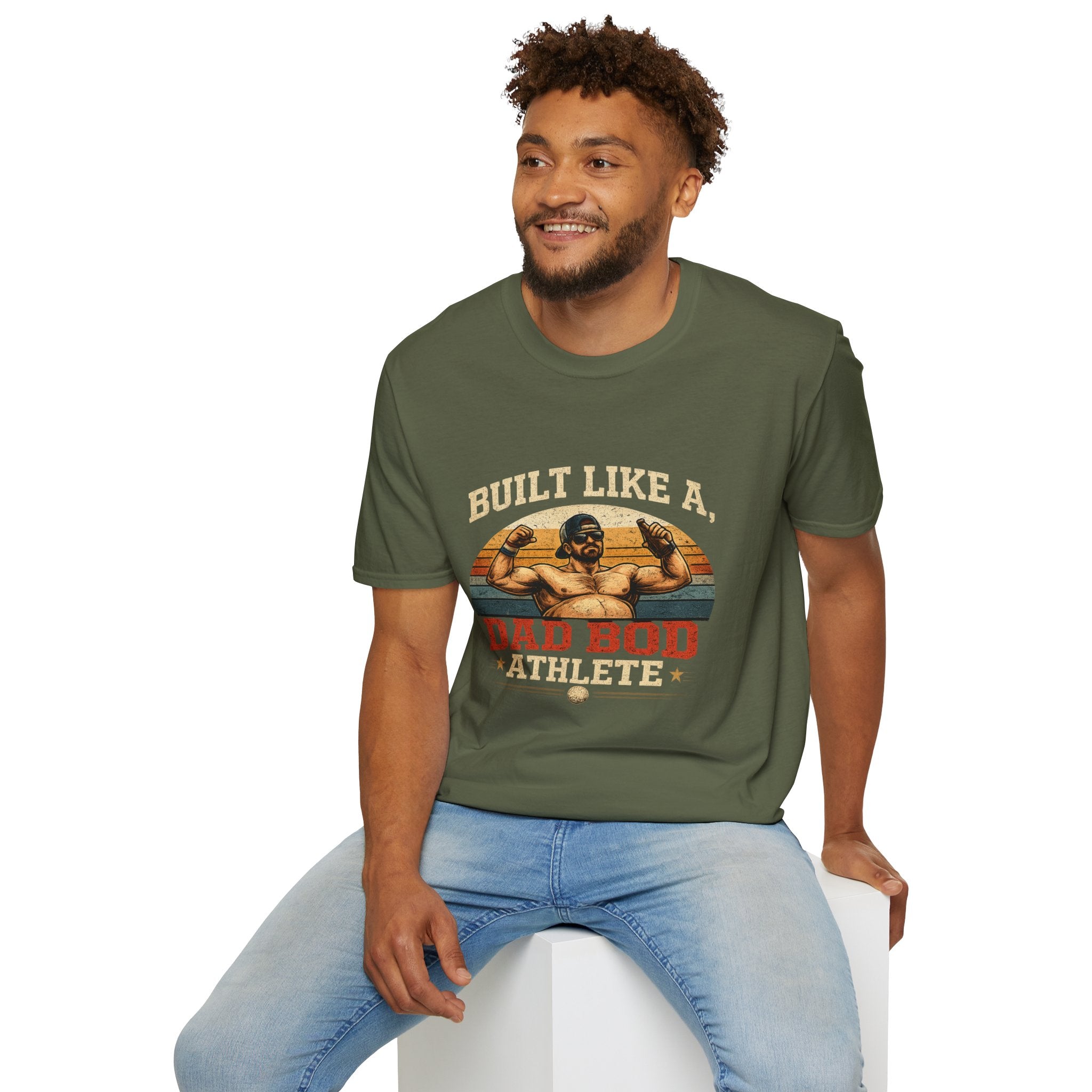 Dad Bod Athlete T‑Shirt — "Built Like a Dad Bod" Retro Fitness Tee