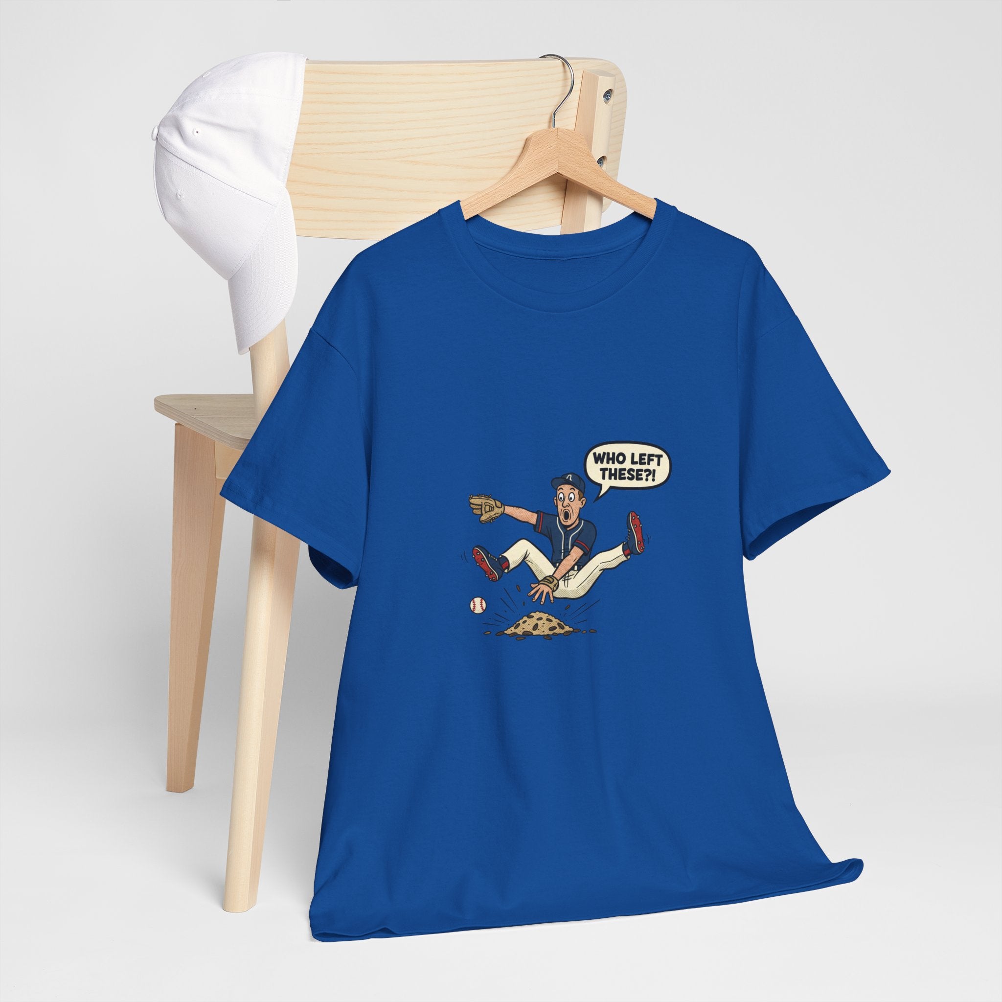 T-Shirt — Funny 'Who Left These?!' Mound of Seeds Cartoon Tee