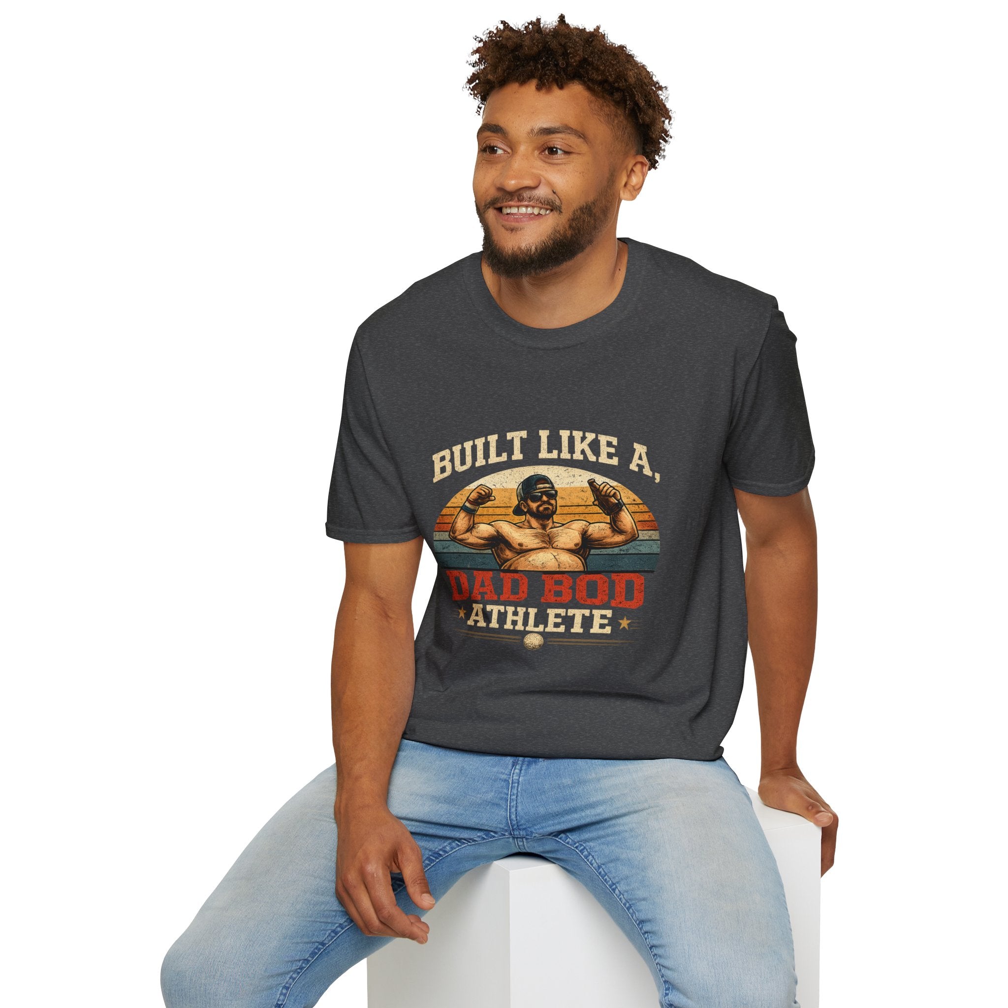 Dad Bod Athlete T‑Shirt — "Built Like a Dad Bod" Retro Fitness Tee
