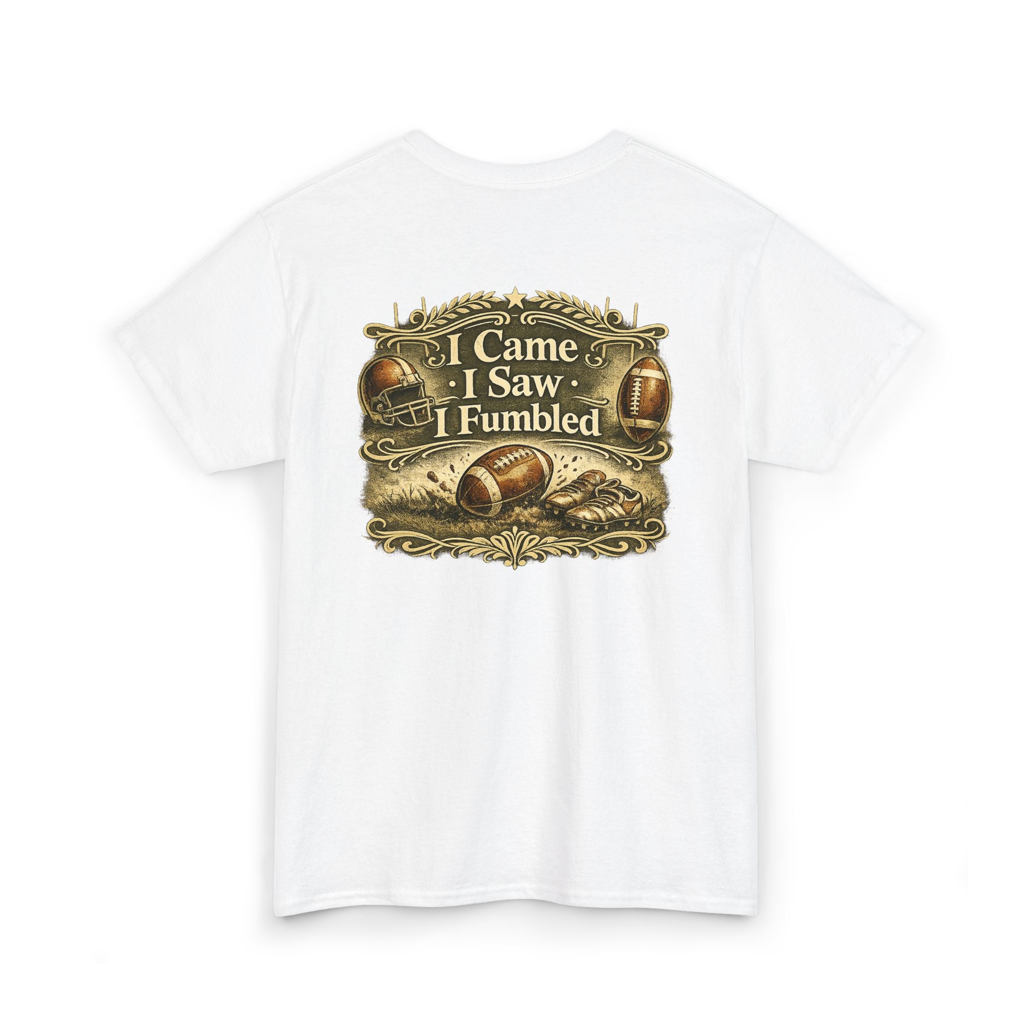 Football Dad T‑Shirt — "I Came, I Saw, I Fumbled" Vintage Helmet Tee