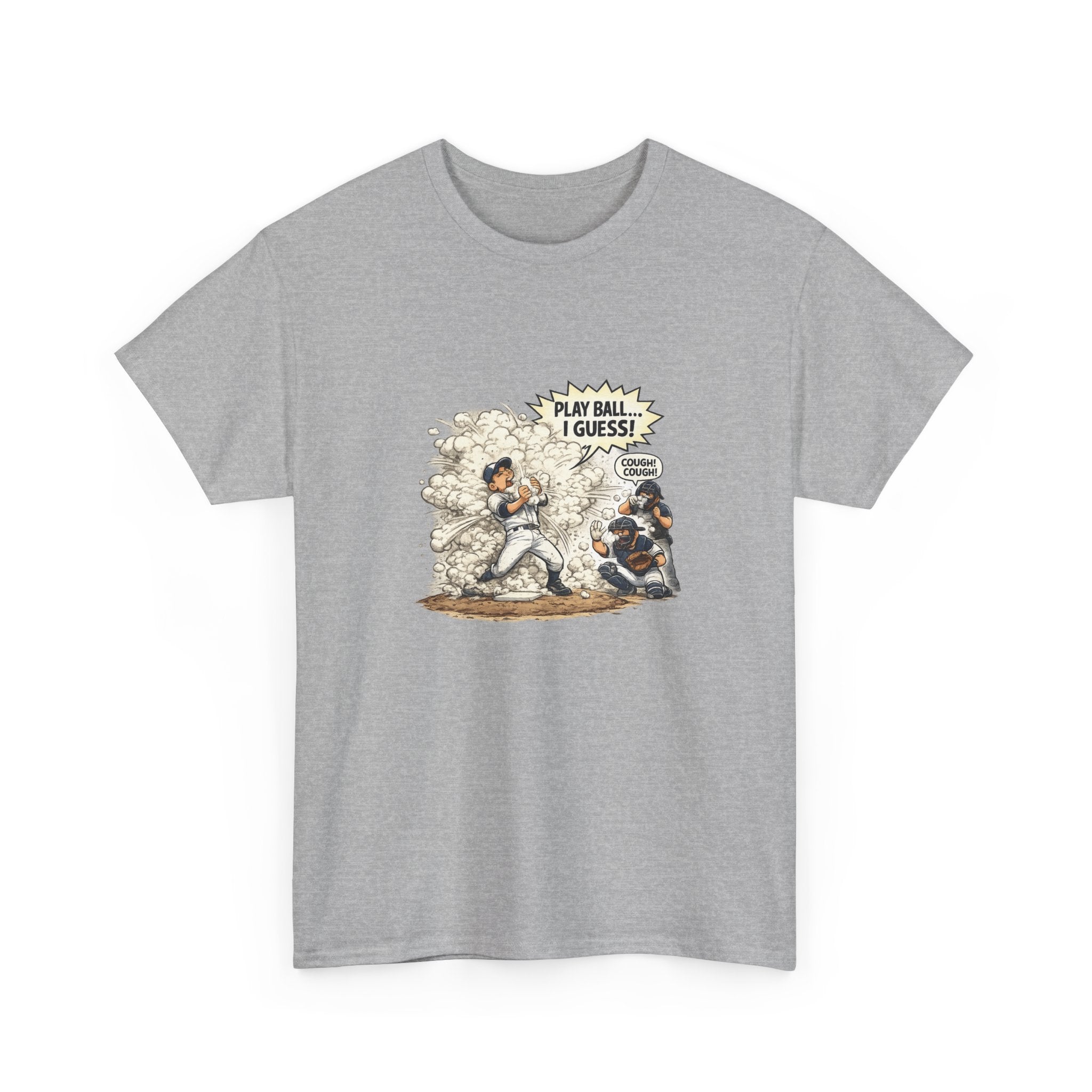 Baseball Vintage Comic Tee — "Play Ball I Guess" Graphic T-Shirt