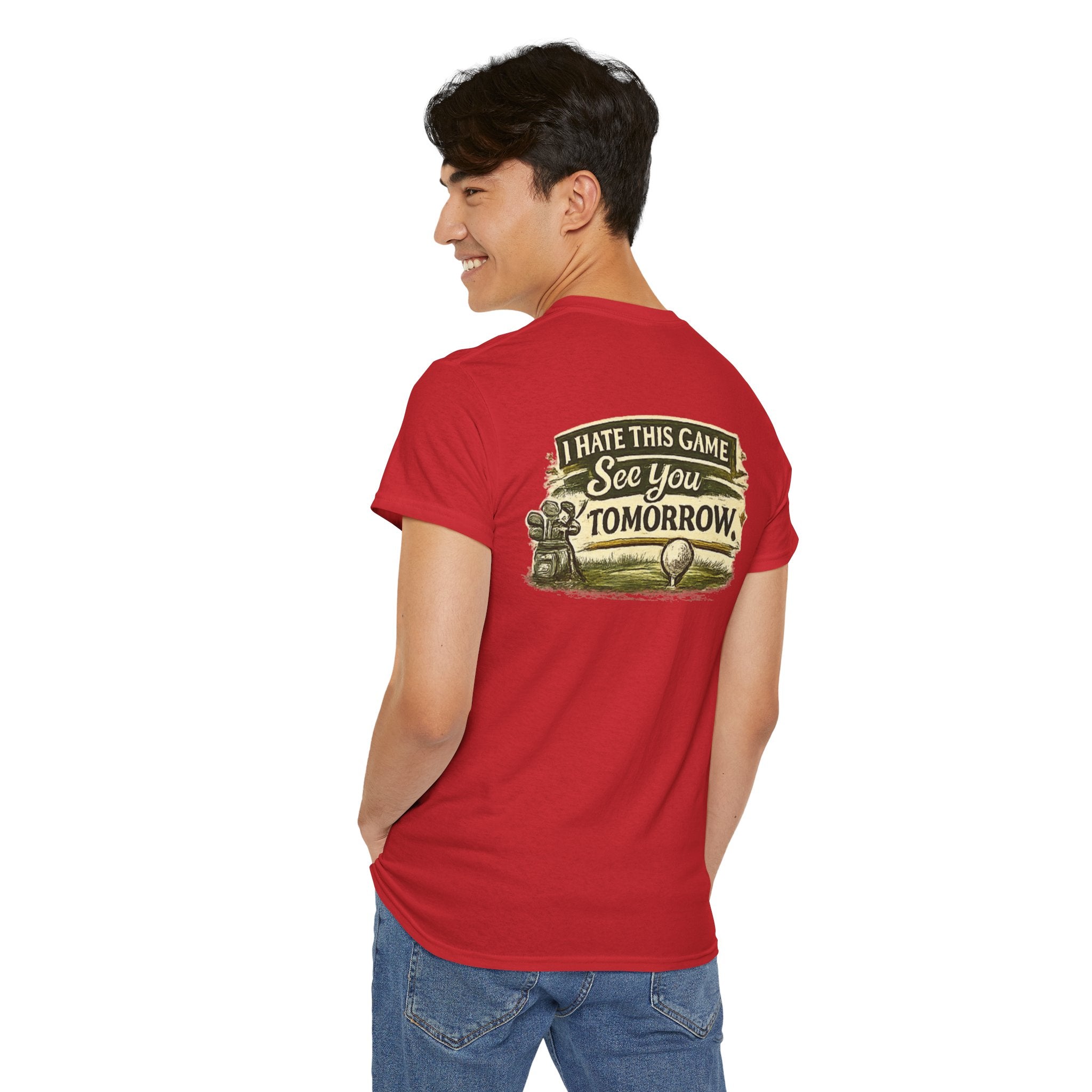 Golf T‑Shirt — "I Hate This Game, See You Tomorrow" Retro Graphic Tee