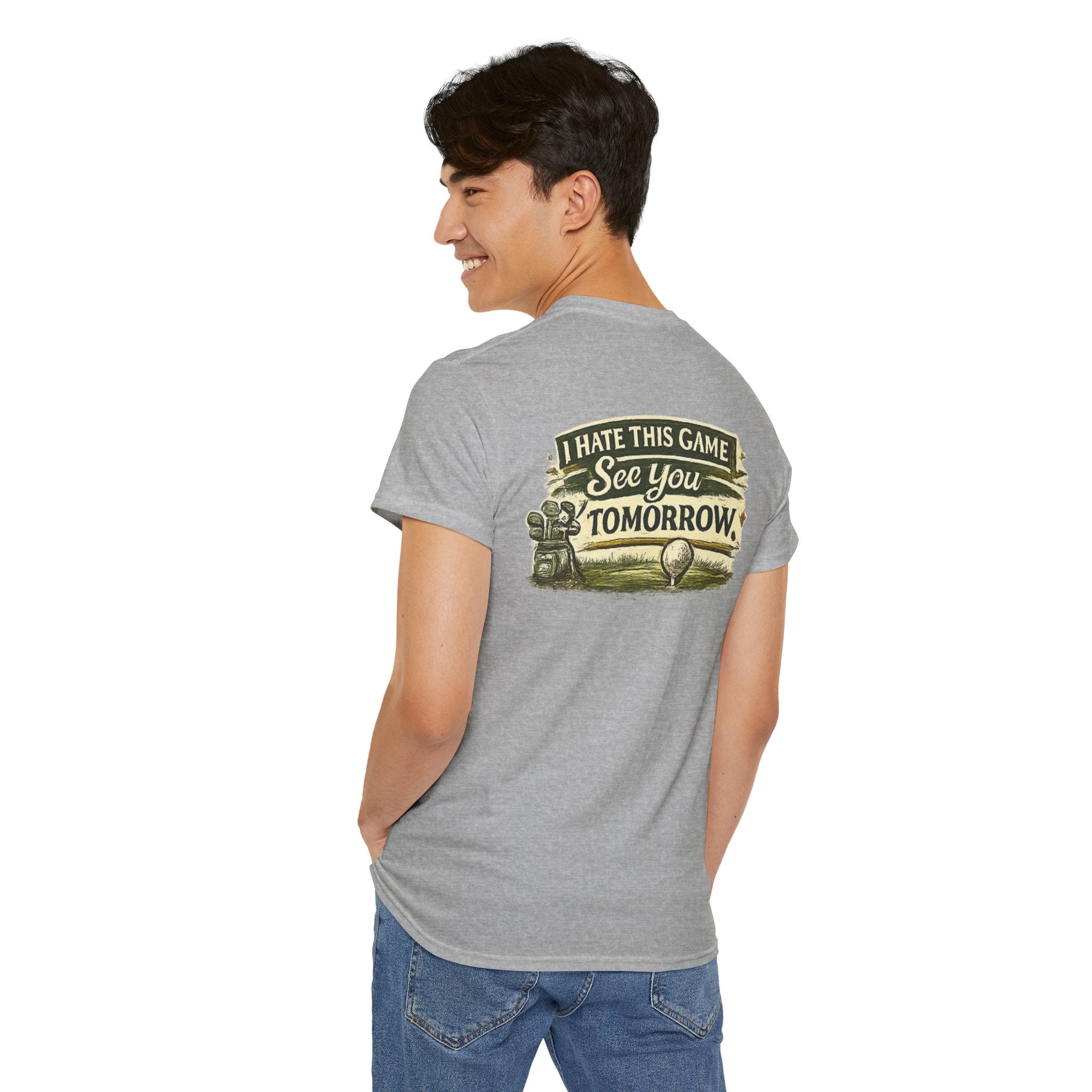 Golf T‑Shirt — "I Hate This Game, See You Tomorrow" Retro Graphic Tee