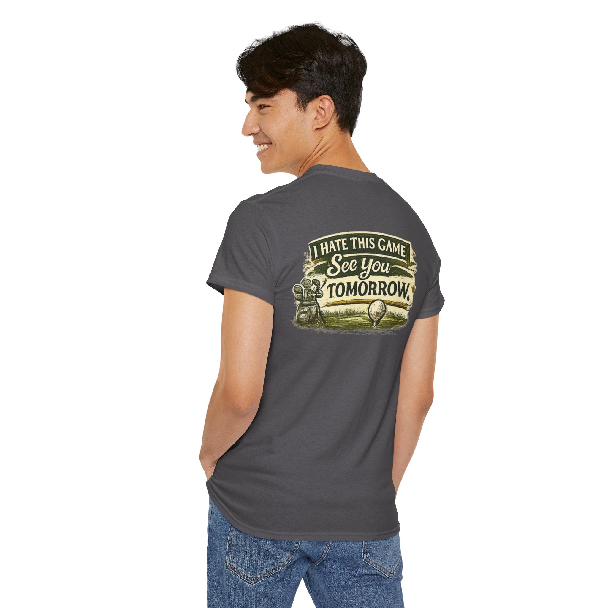 Golf T‑Shirt — "I Hate This Game, See You Tomorrow" Retro Graphic Tee