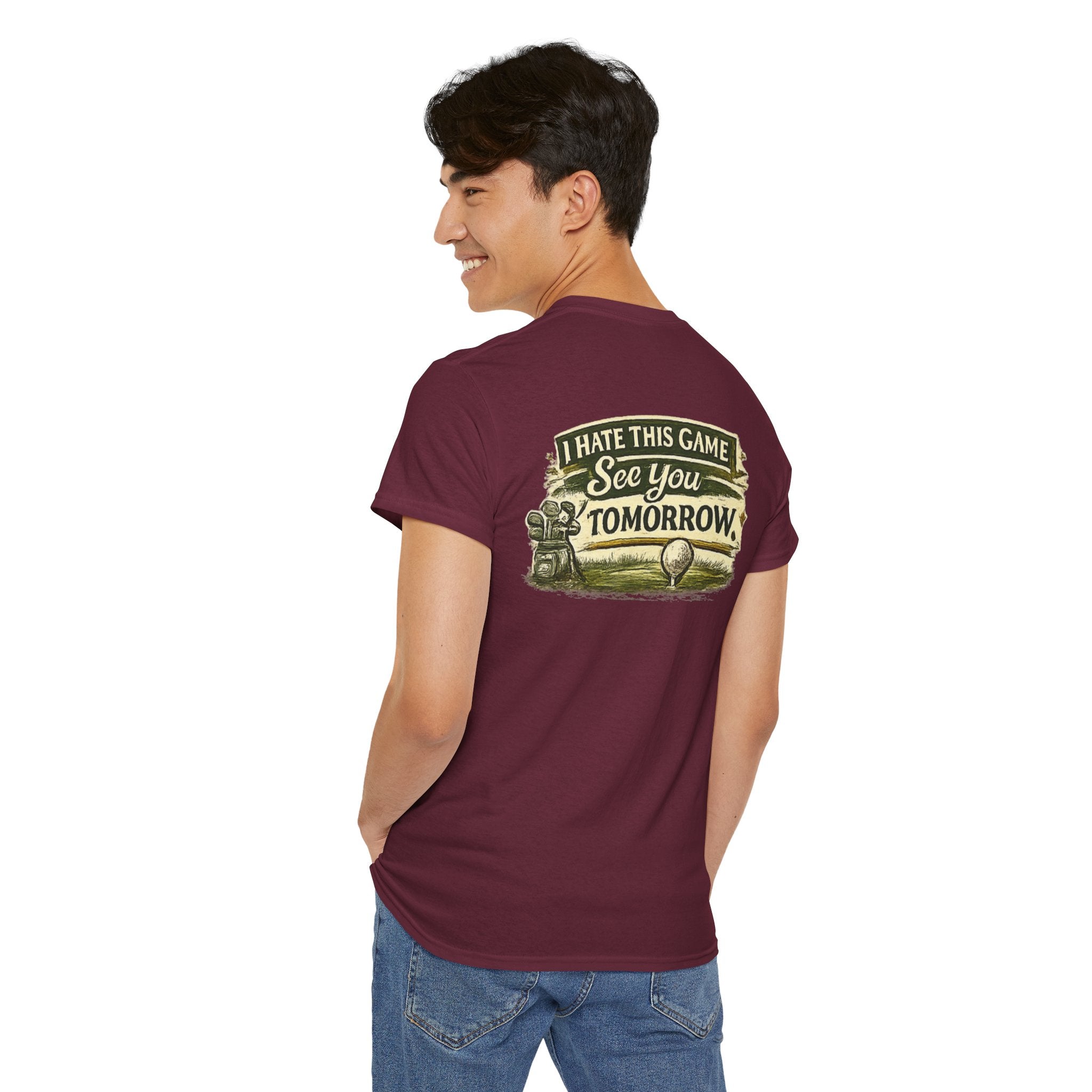 Golf T‑Shirt — "I Hate This Game, See You Tomorrow" Retro Graphic Tee