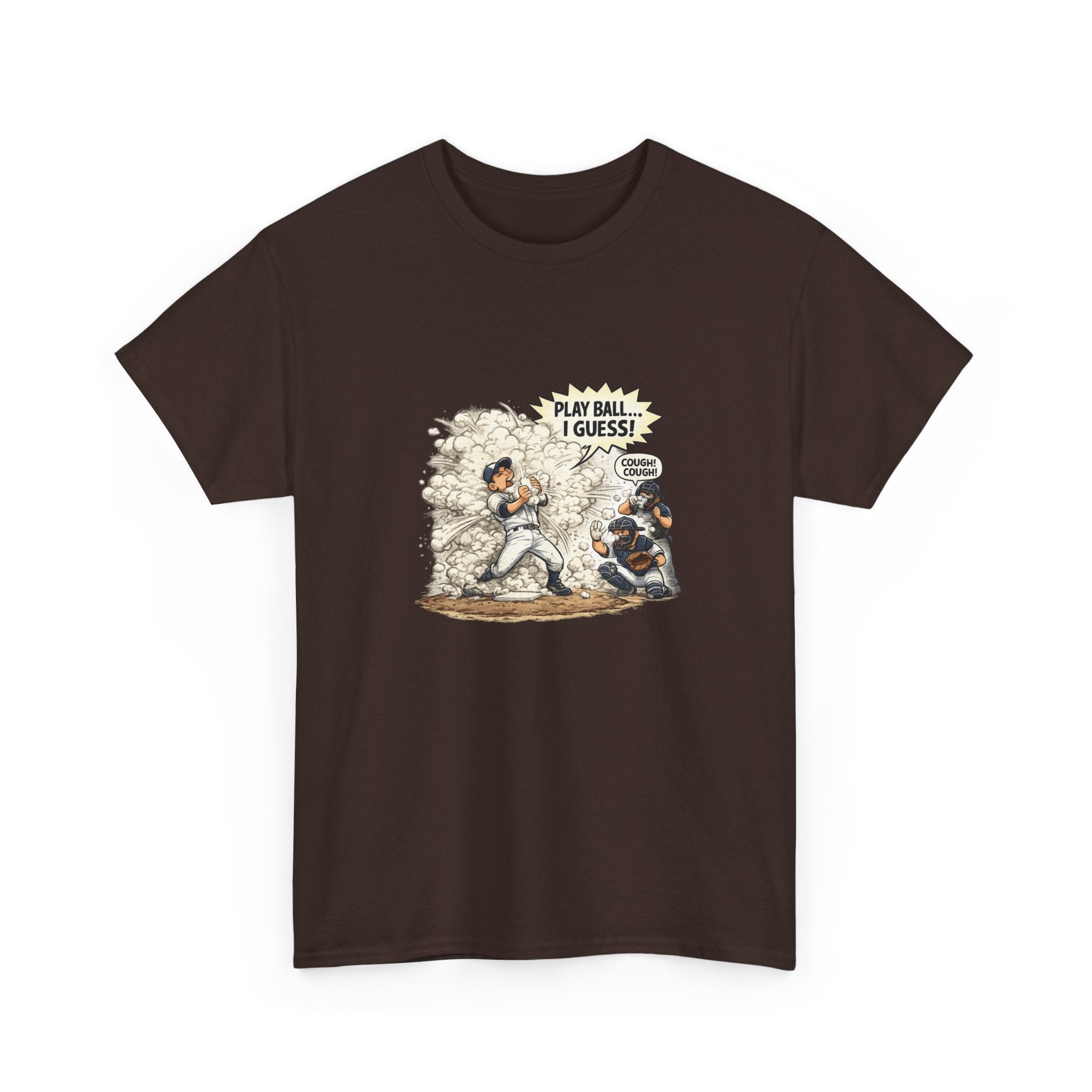 Baseball Vintage Comic Tee — "Play Ball I Guess" Graphic T-Shirt