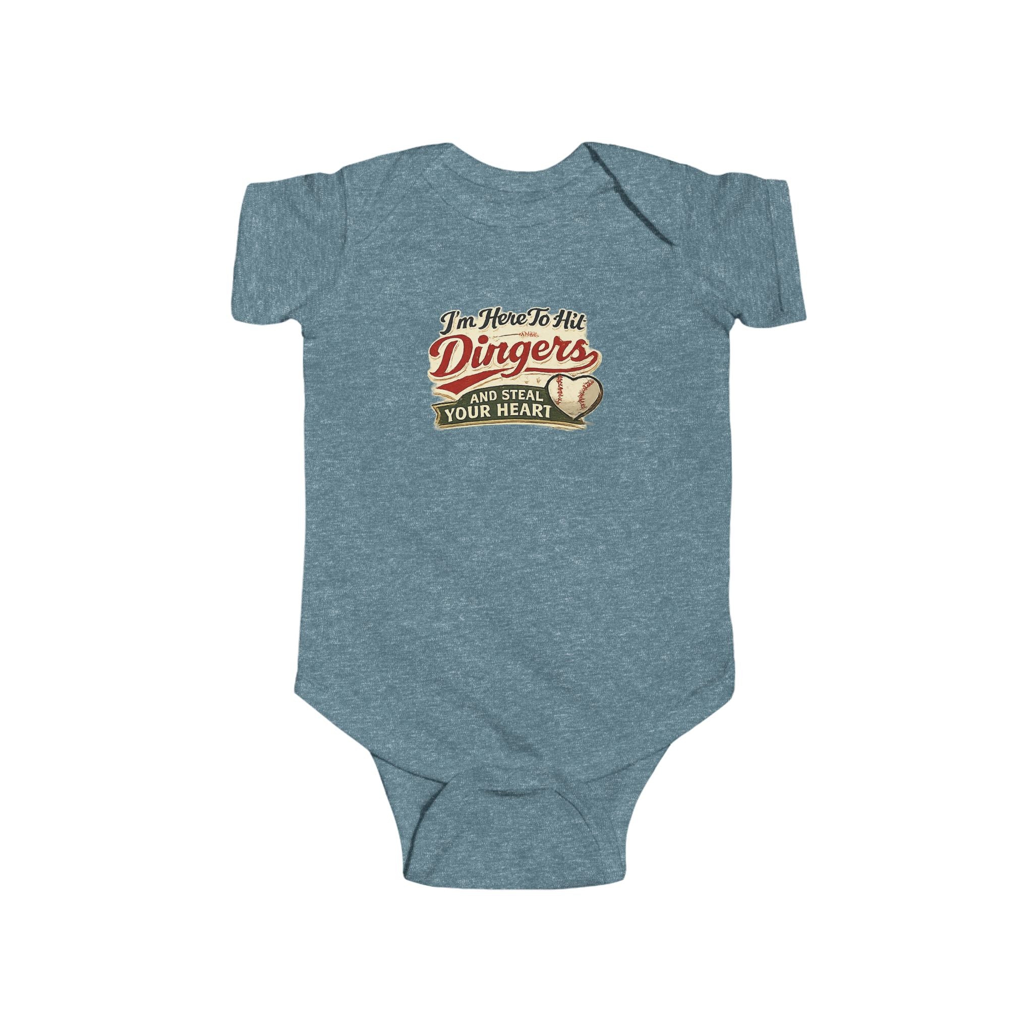 Baseball Dingers Infant Bodysuit — "I'm Here To Hit Dingers" Baby Onesie