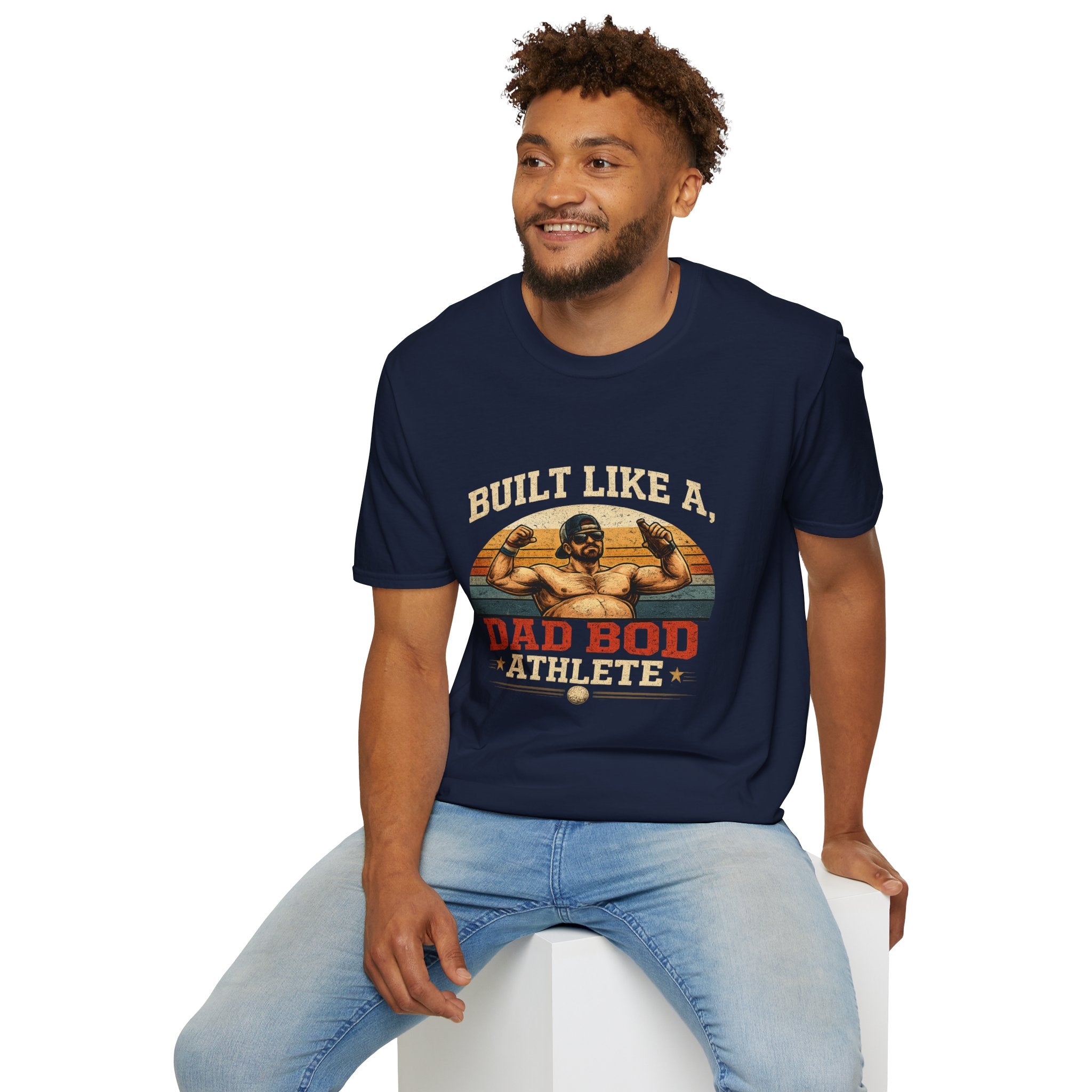 Dad Bod Athlete T‑Shirt — "Built Like a Dad Bod" Retro Fitness Tee