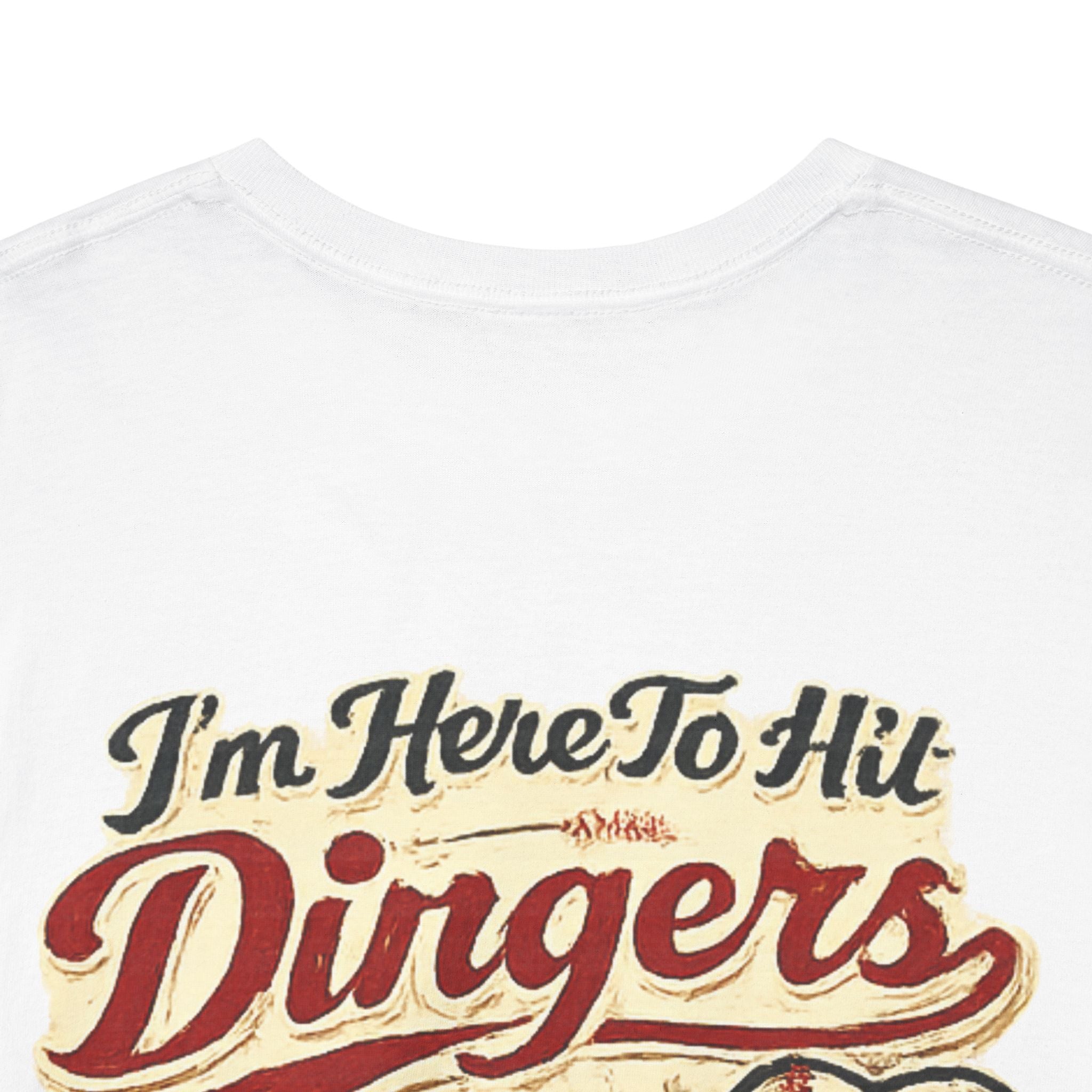 Baseball T-Shirt - "I'm Here To Hit Dingers And Steal Your Heart" Vintage Baseball Tee